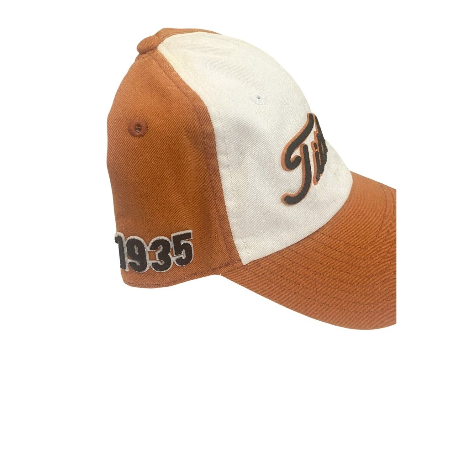 Titleist A-Flex Orange Script 1935 Adult L/XL Hat Cap White Blue Orange