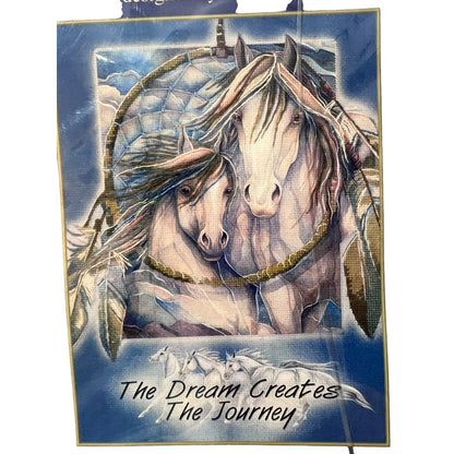 “The Dream Creates The journey” Horses Dream Catcher Cross Stitch Kit New