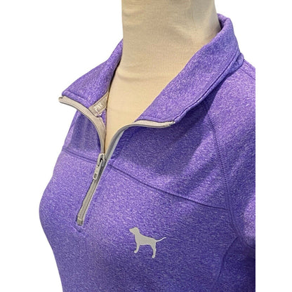 Size Small VICTORIA SECRET PINK Purple Pullover Running Top 1/4 Zip Reflecting