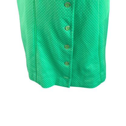 VTG Women’s Lorac Originals Green Polka Dot Shirt Dress USA Union 70’s