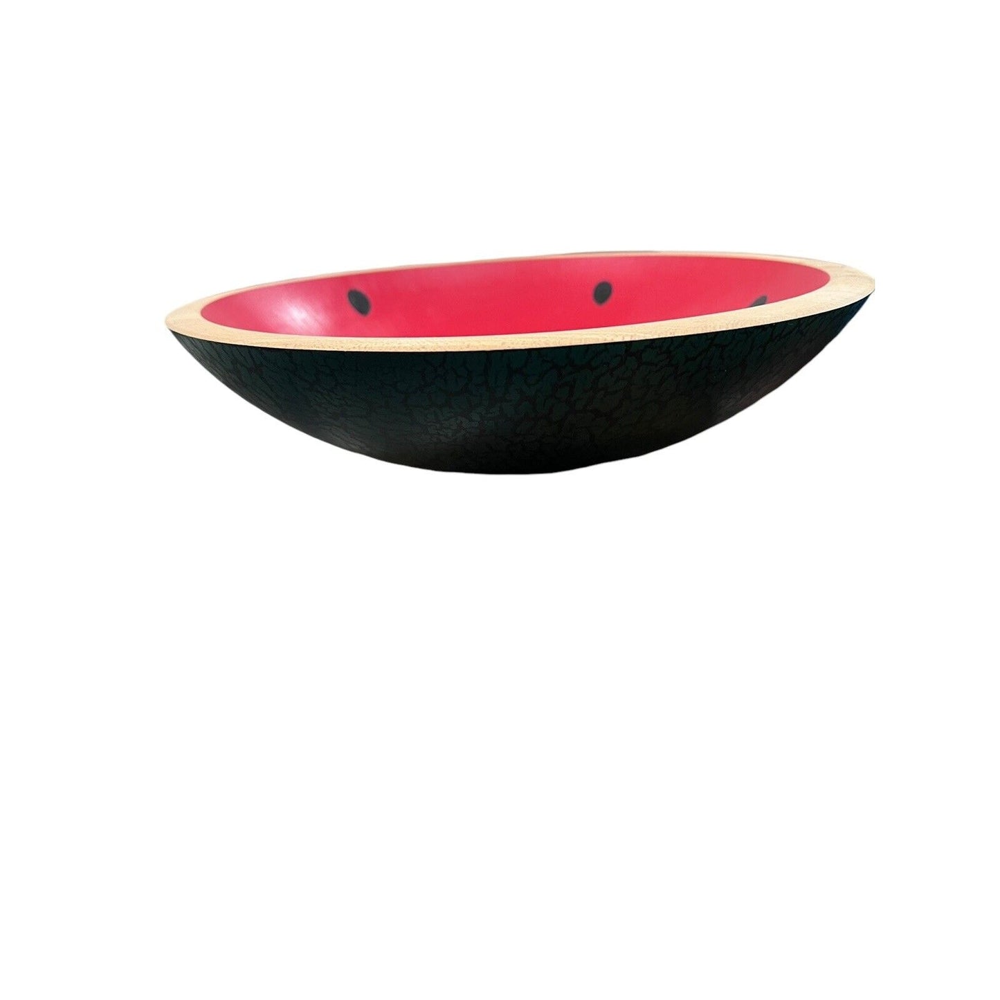 CWP Wayland NY. Hand Turned Wooden Bowl Watermelon Handpainted 9.5” Set Of 2