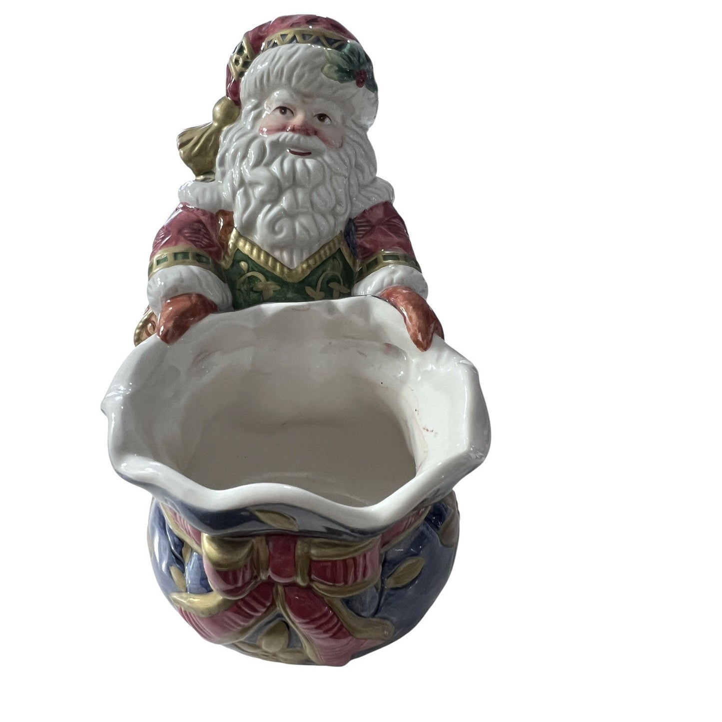Fitz and Floyd Santa Claus St Nick Home Fragrance Ceramic Candle Holder Holiday