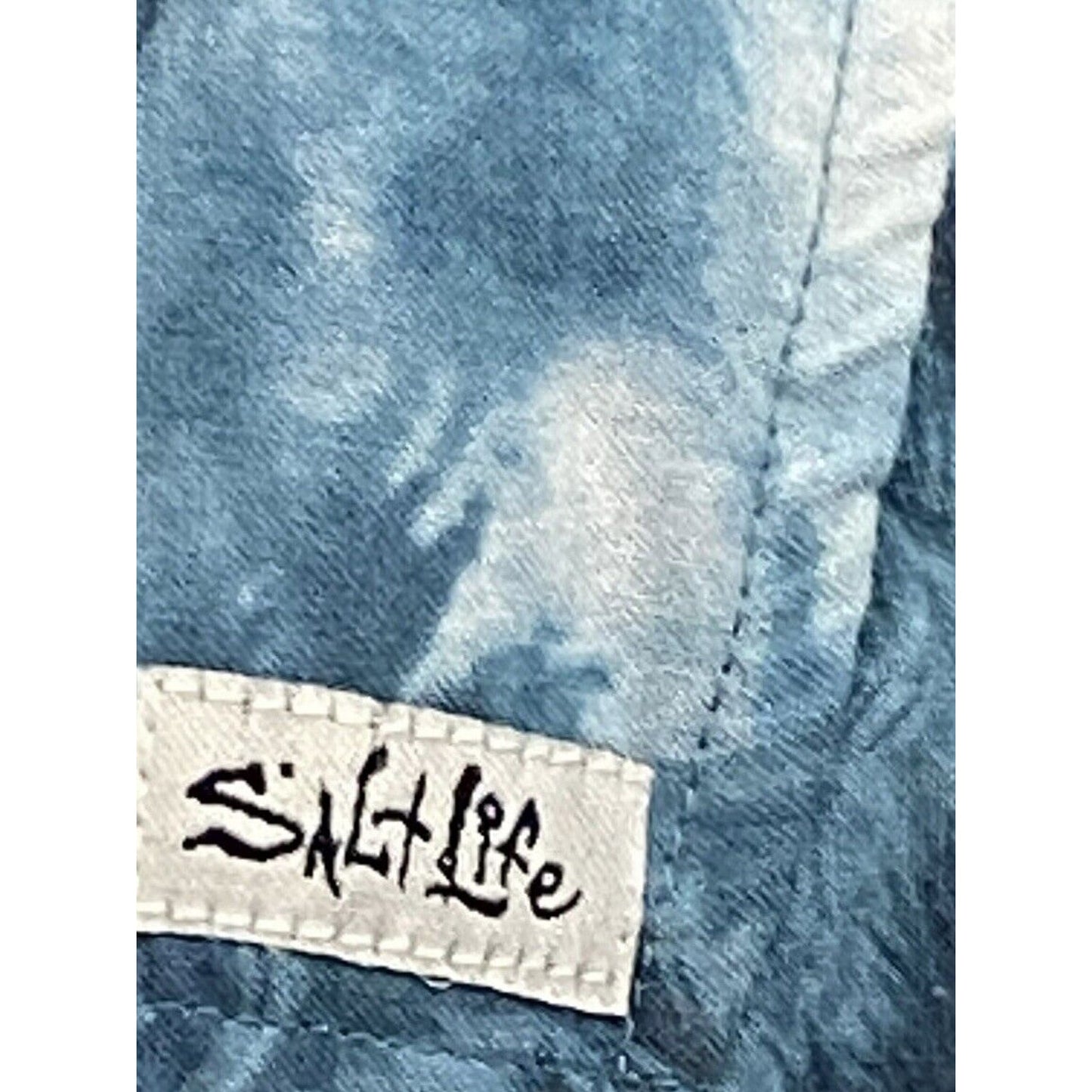 SALT LIFE Live Salty Short Sleeve Hawaiian Shirt Fishing Outdoor Boating Size Sm