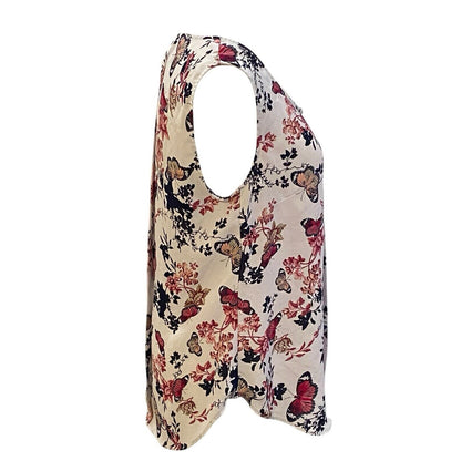 Size Small Laundry By Shelli Segal Sleeveless Floral Blouse Shirt Top