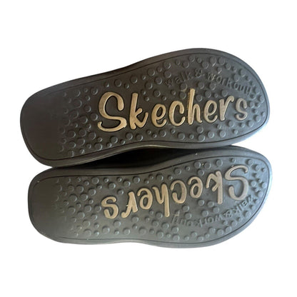 Skechers Leather Faux Fur Boots 8 Tone-Ups Brown Chunky Y2K Platforms Lugs