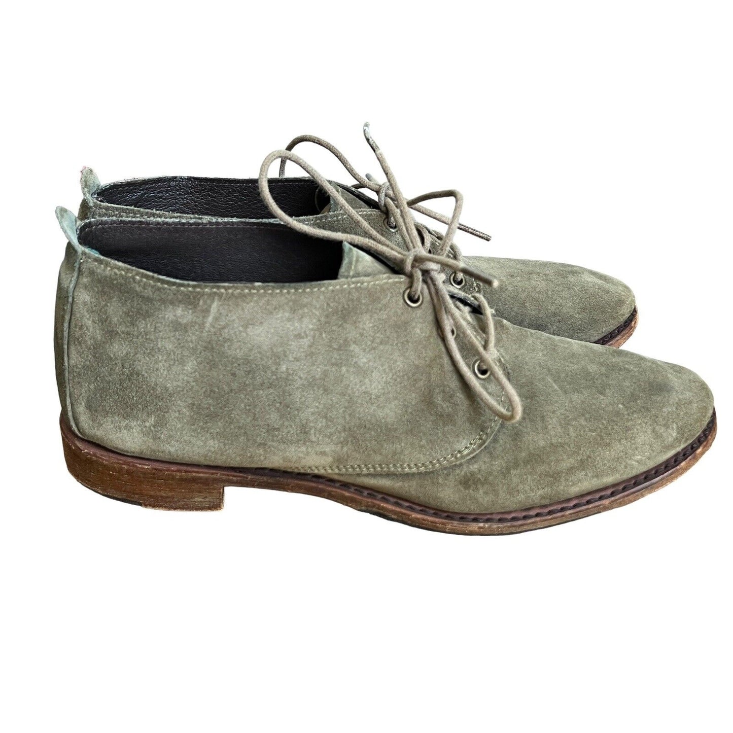 10 Vintage Shoe Company Boots Womens Chukka Ankle Shoes Olive Green Suede USA