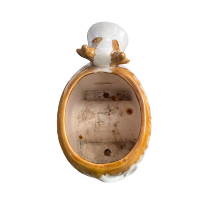 Cow Ceramic Glazed Planter Adorable Unique Brown White