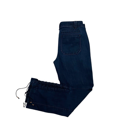 Size 26 Anthropologie Leifsdottir Lace Up Leg Equestrian Dark Wash Jeans EUC
