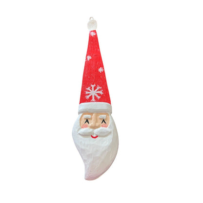 Santa Claus Metal Painted Christmas Ornament Holiday Handpainted Glitter