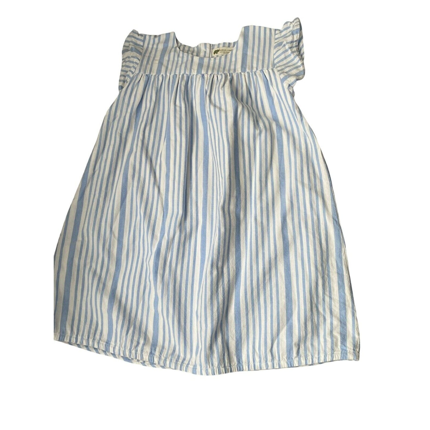 Size 8 Girls Monica + Andy Striped Organic Cotton Dress Preppy Blue White Stripe