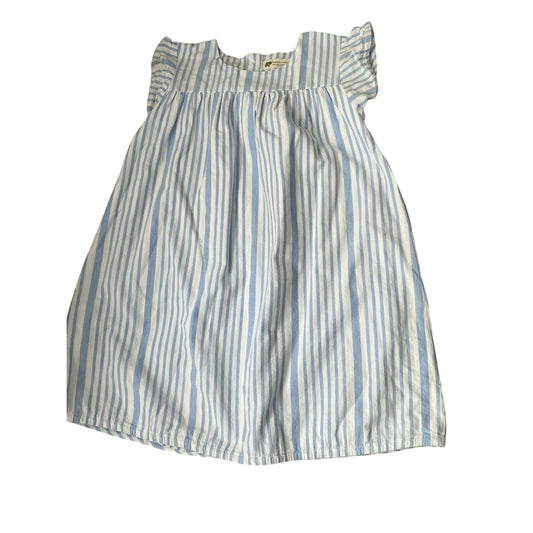 Size 8 Girls Monica + Andy Striped Organic Cotton Dress Preppy Blue White Stripe