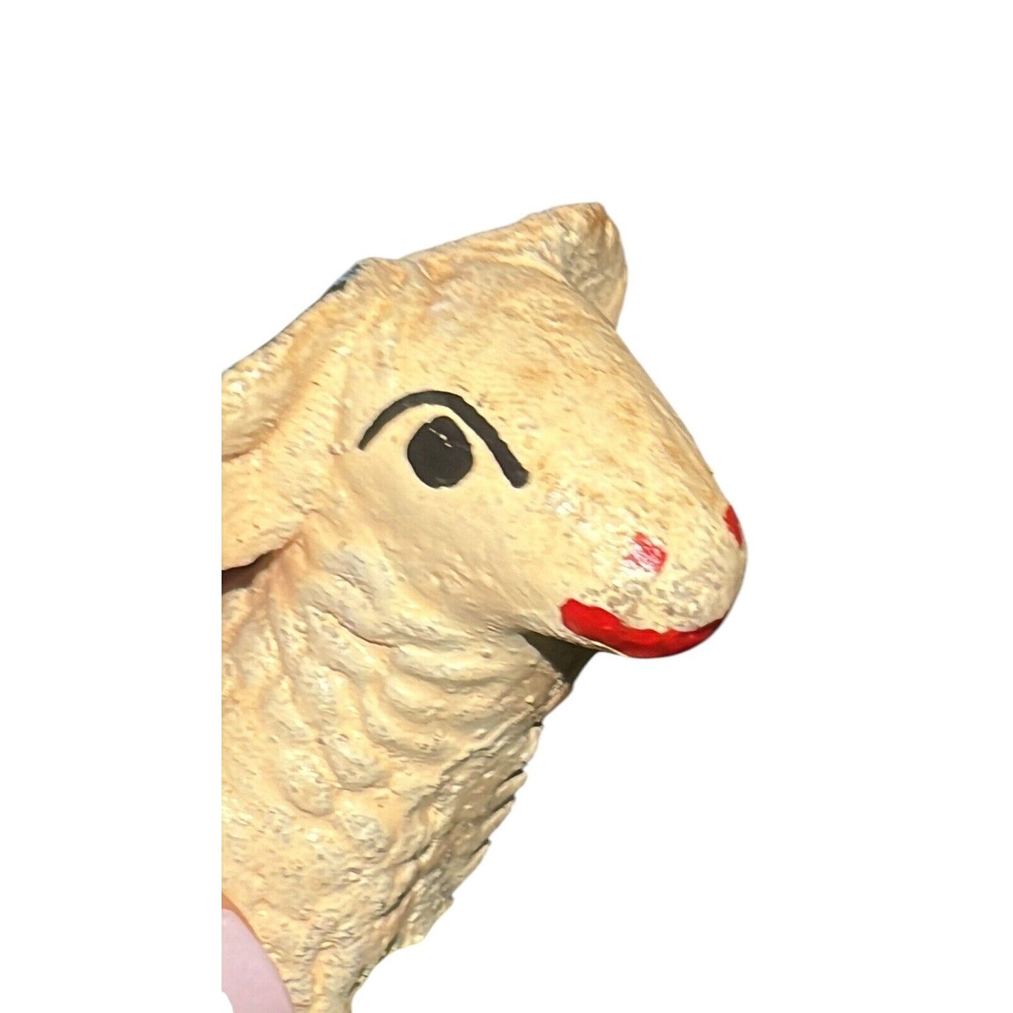 Vintage Sheep Nativity Christmas Clay Hand Painted Handmade Lot Of 4 Farm Rustic