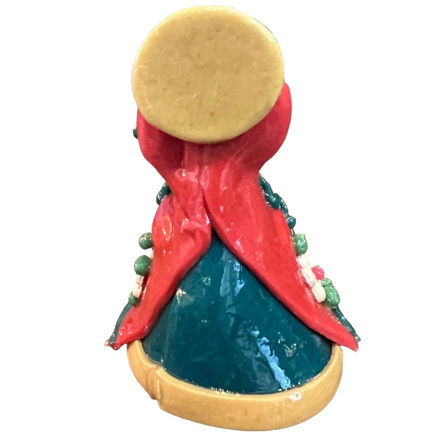 Mary NATIVITY Figure Handmade Mazapan Bread Dough Folk Art Glossy
