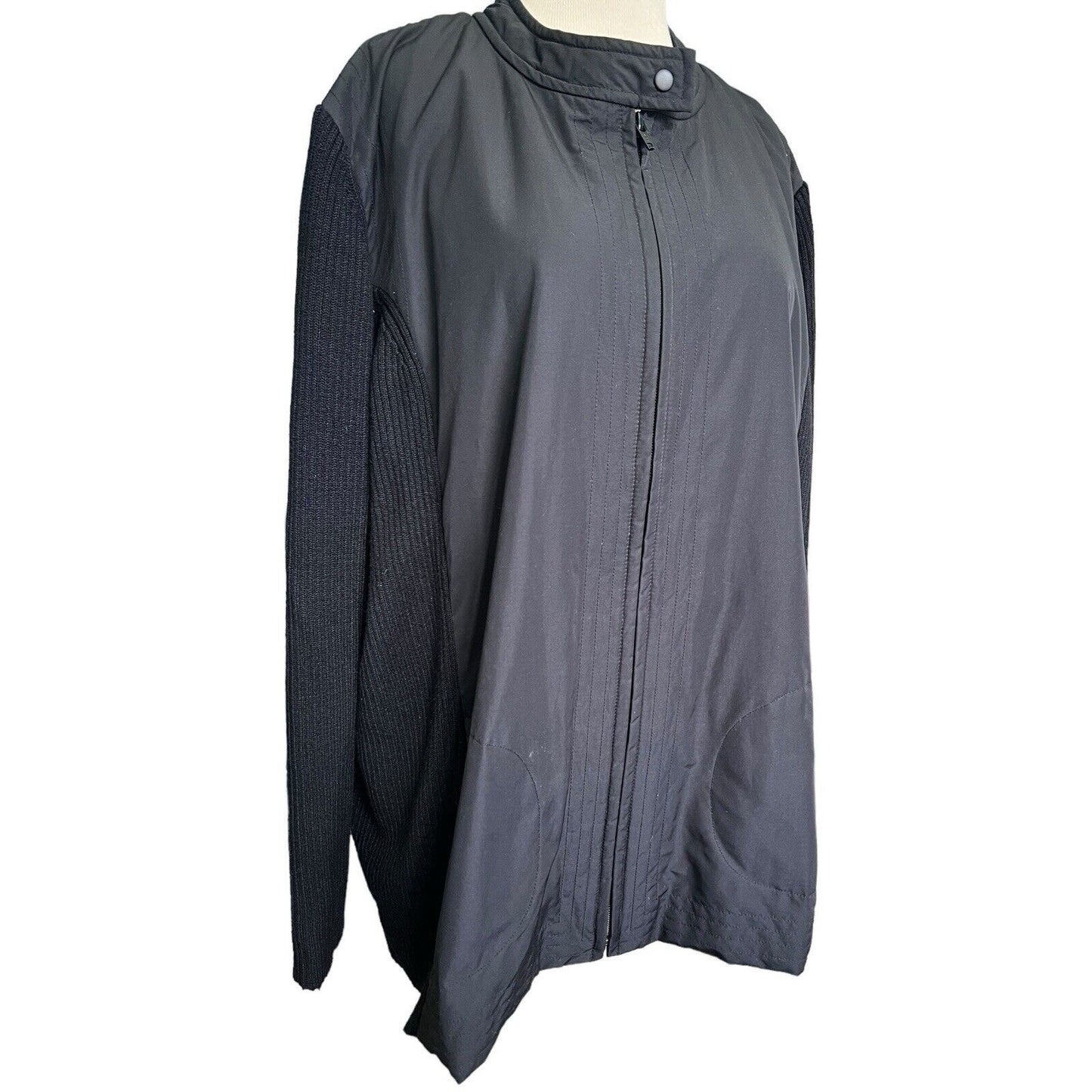 Woman’s Sigrid Olsen Black Sweater Coat Size 2X Plus Size Soft Curvy