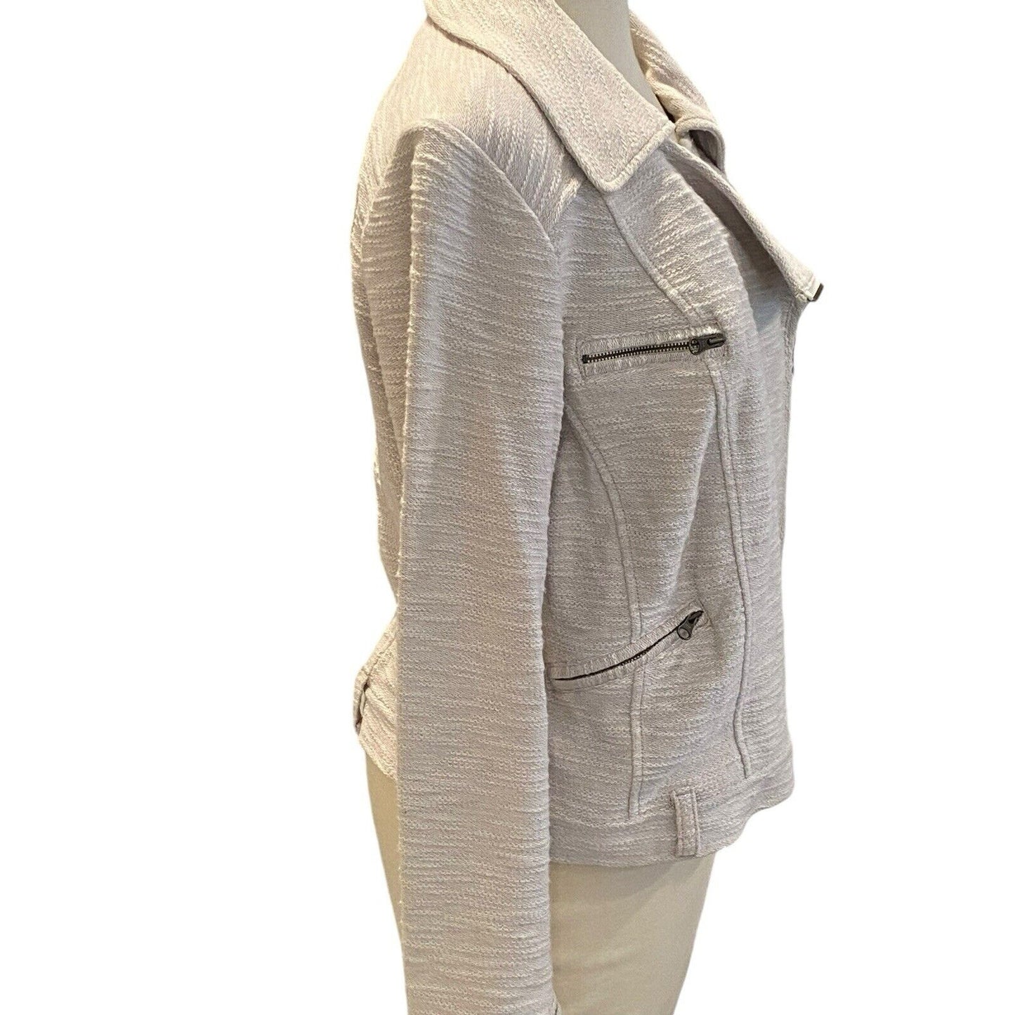 Size Large Anthropologie Allihop Textured Biker Cut Fabric Jacket Women's