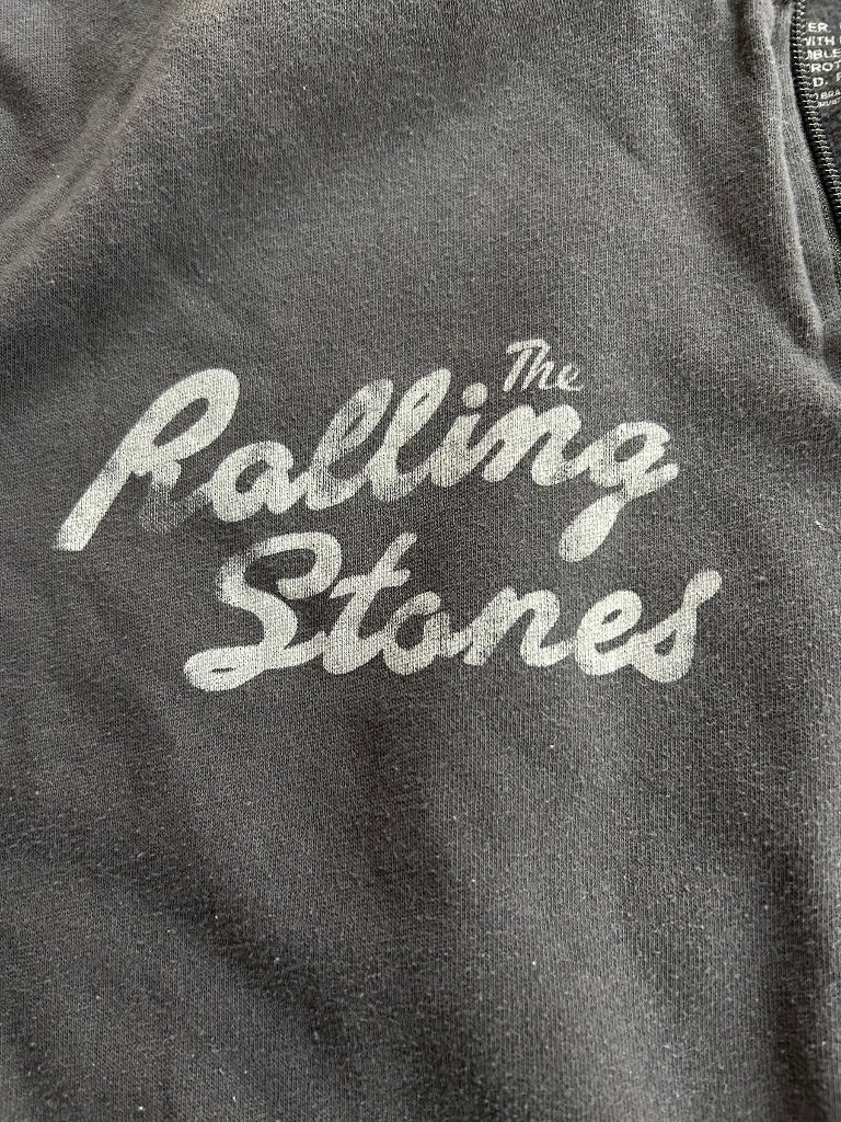 Medium Rolling Stones Womens Dark Gray Pullover Sweatshirt Crop