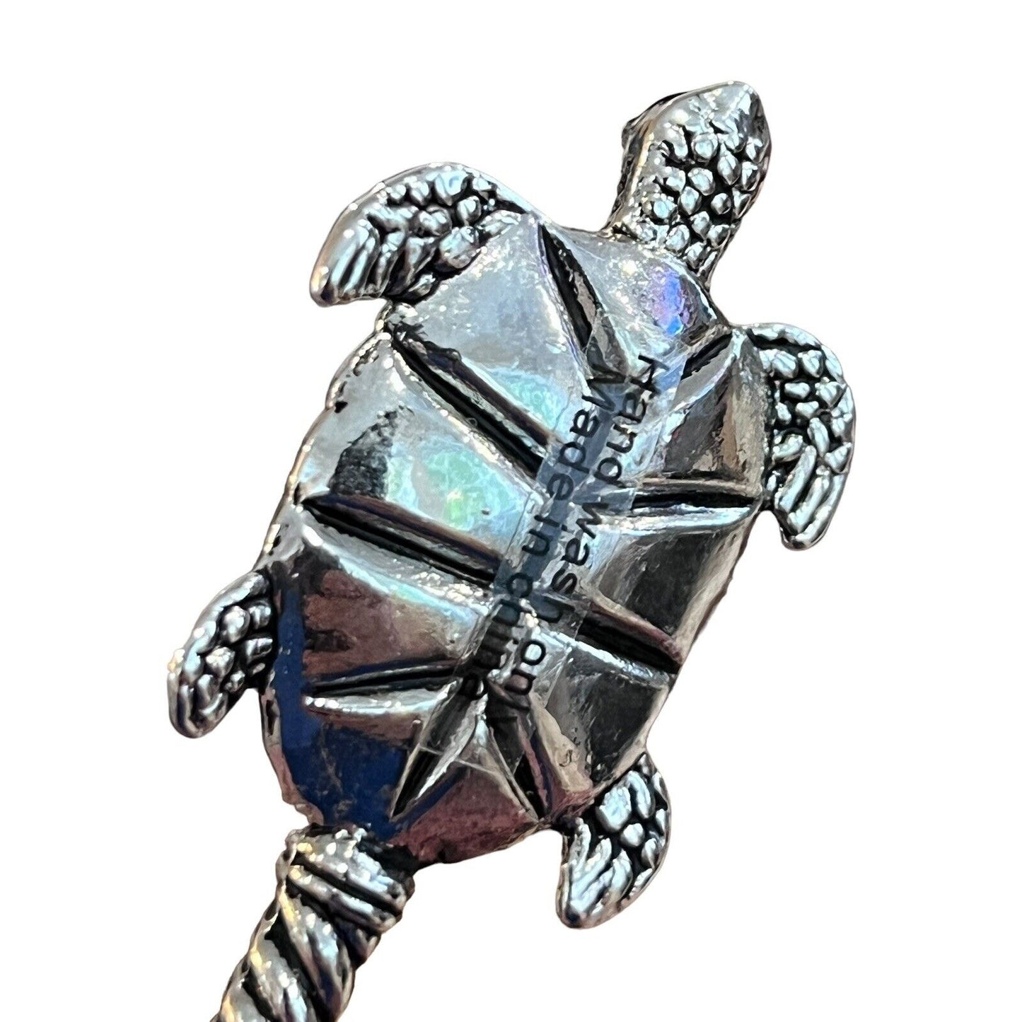 Mudpie Long Turtle Wood Board Set 10” X 6.5” with Small Fork