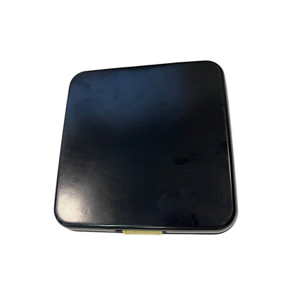 Japanese Black Lacquer Tray "Grand Iris" Gold Rim Wrapped Handles EUC Vintage