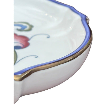 Italian Earthenware Floral Ceramic Glazed Handpainted Serving Dish Platter Italy