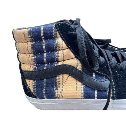 VANS SK8-HI (Denim Stripes) Black/True White Size 6.5 Mens 8 Women’s