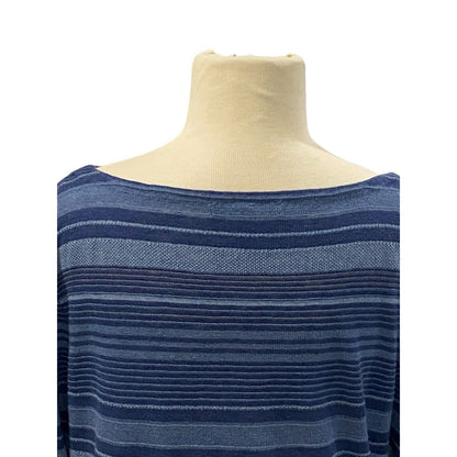 Size Large Lauren Ralph Lauren Linen Blue Striped Sweater