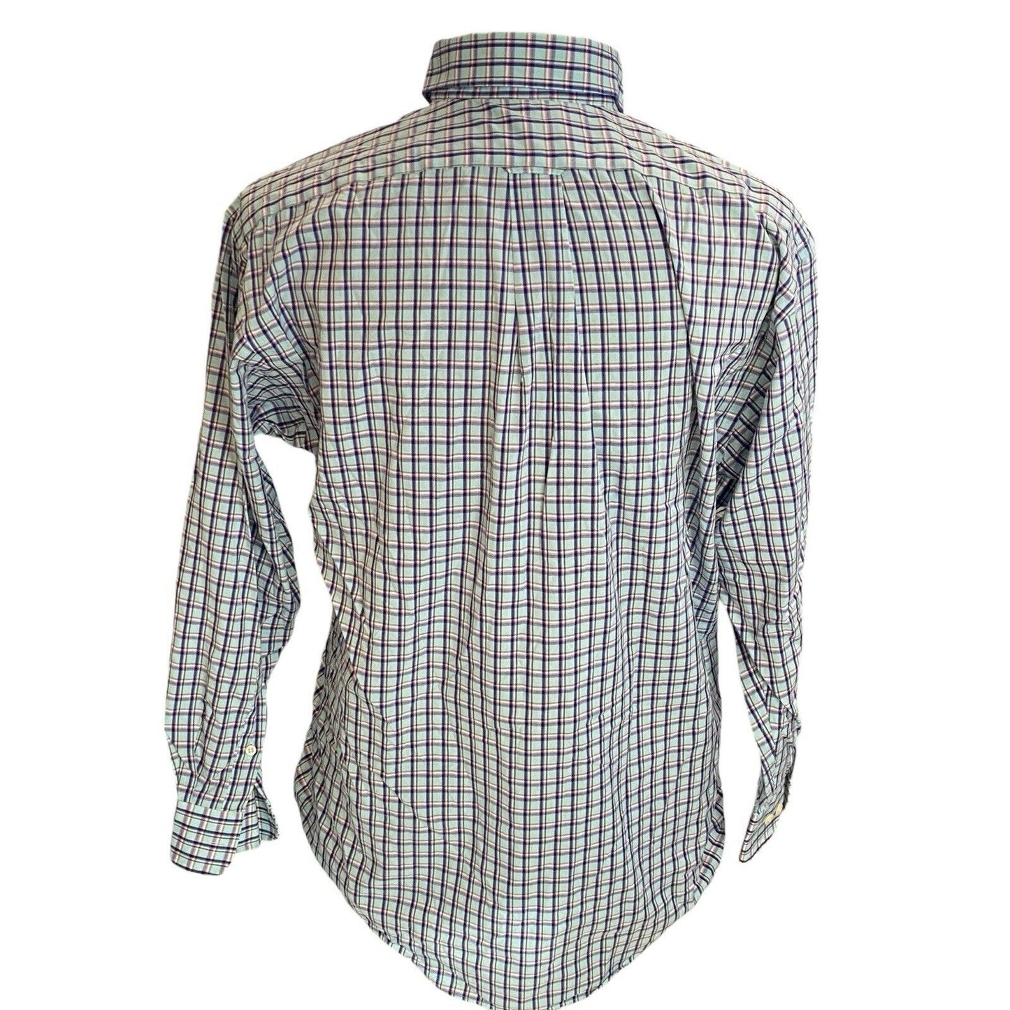 Size Medium Overton men's Button Shirt Plaid Long Sleeve Palmetto Moon SC