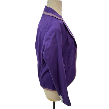 NWT Boden Single Breasted Three Button Classic Blazer Purple Willy Wonka Jacket