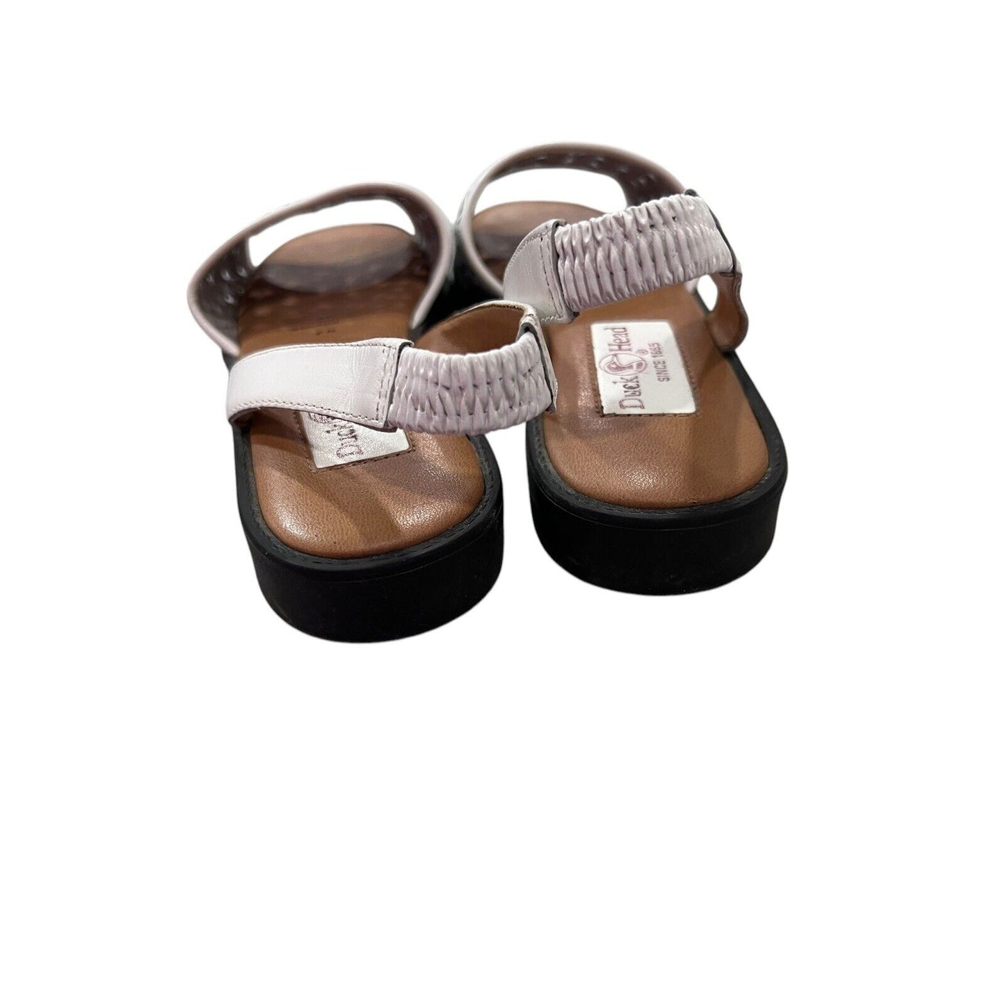 Duck Head Women's White Leather Open Weave Slingbacks 7N Resort Wear