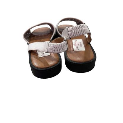 Duck Head Women's White Leather Open Weave Slingbacks 7N Resort Wear