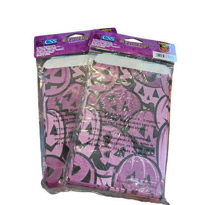 Pumpkin Halloween Candy Trick Or Treat Bags Two Sets Of 40ct NOS Multicolor