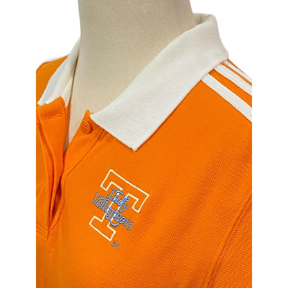 Vintage Tennessee Volunteers Lady Vols Polo Shirt White Orange Adidas Sz Medium