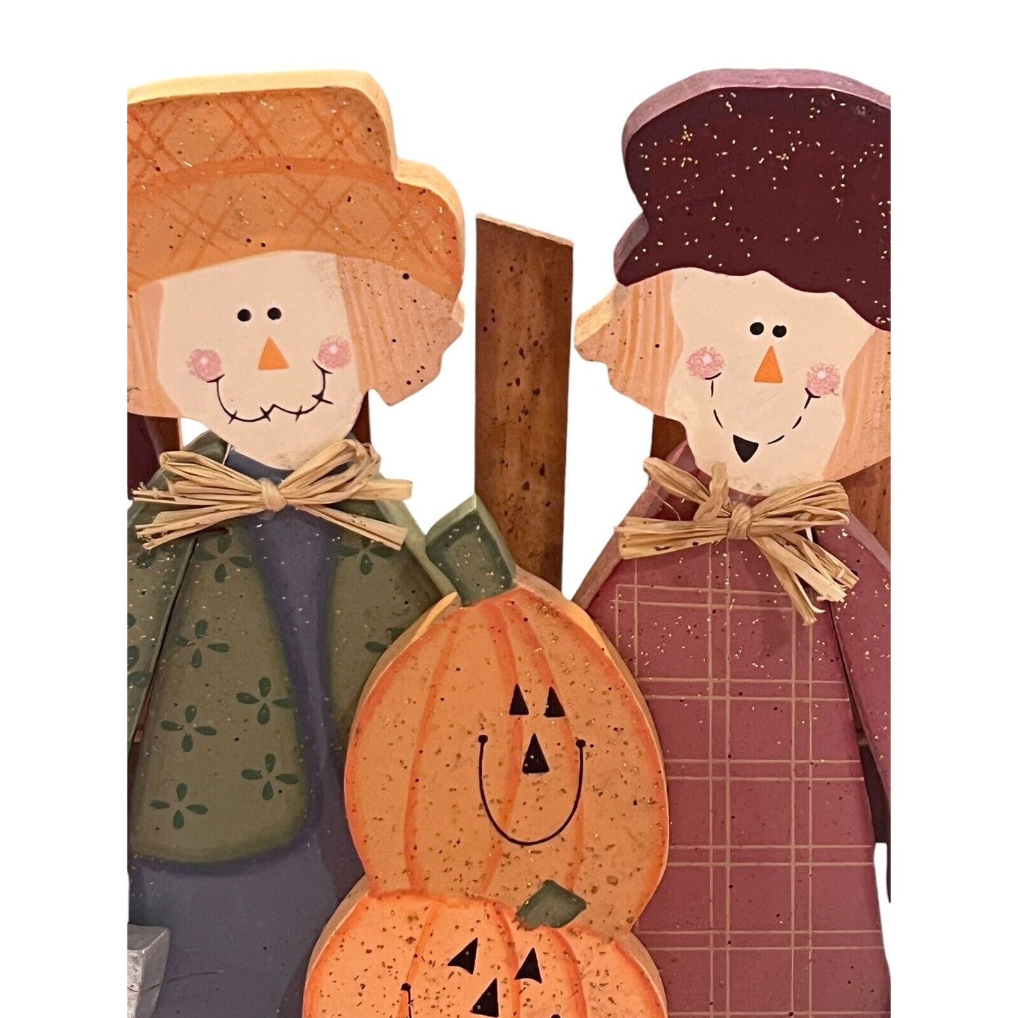Wooden Autumn Halloween Decor Pumpkin Patch Home Fall Decoration Painted