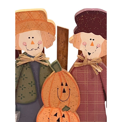 Wooden Autumn Halloween Decor Pumpkin Patch Home Fall Decoration Painted