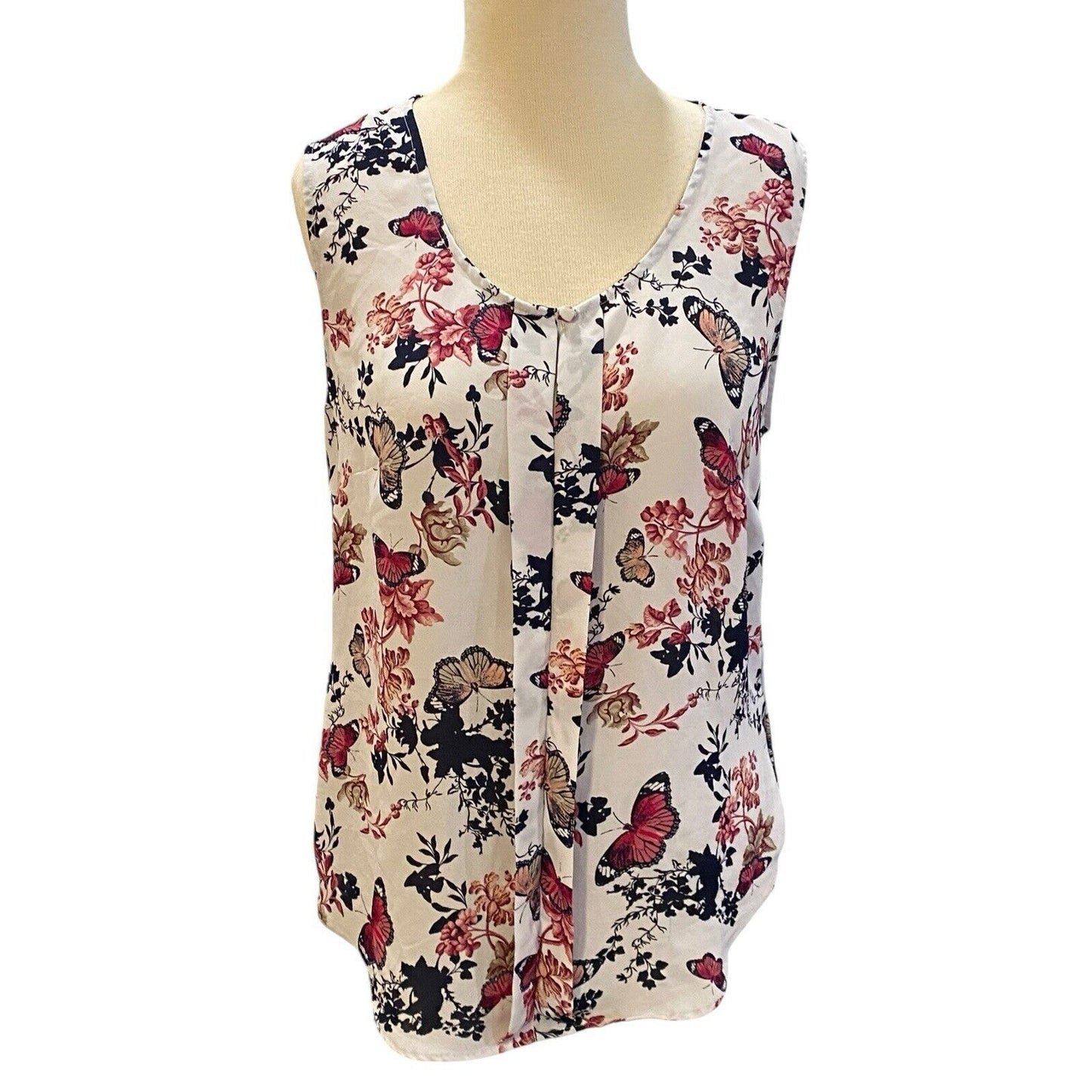 Size Small Laundry By Shelli Segal Sleeveless Floral Blouse Shirt Top