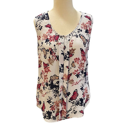 Size Small Laundry By Shelli Segal Sleeveless Floral Blouse Shirt Top