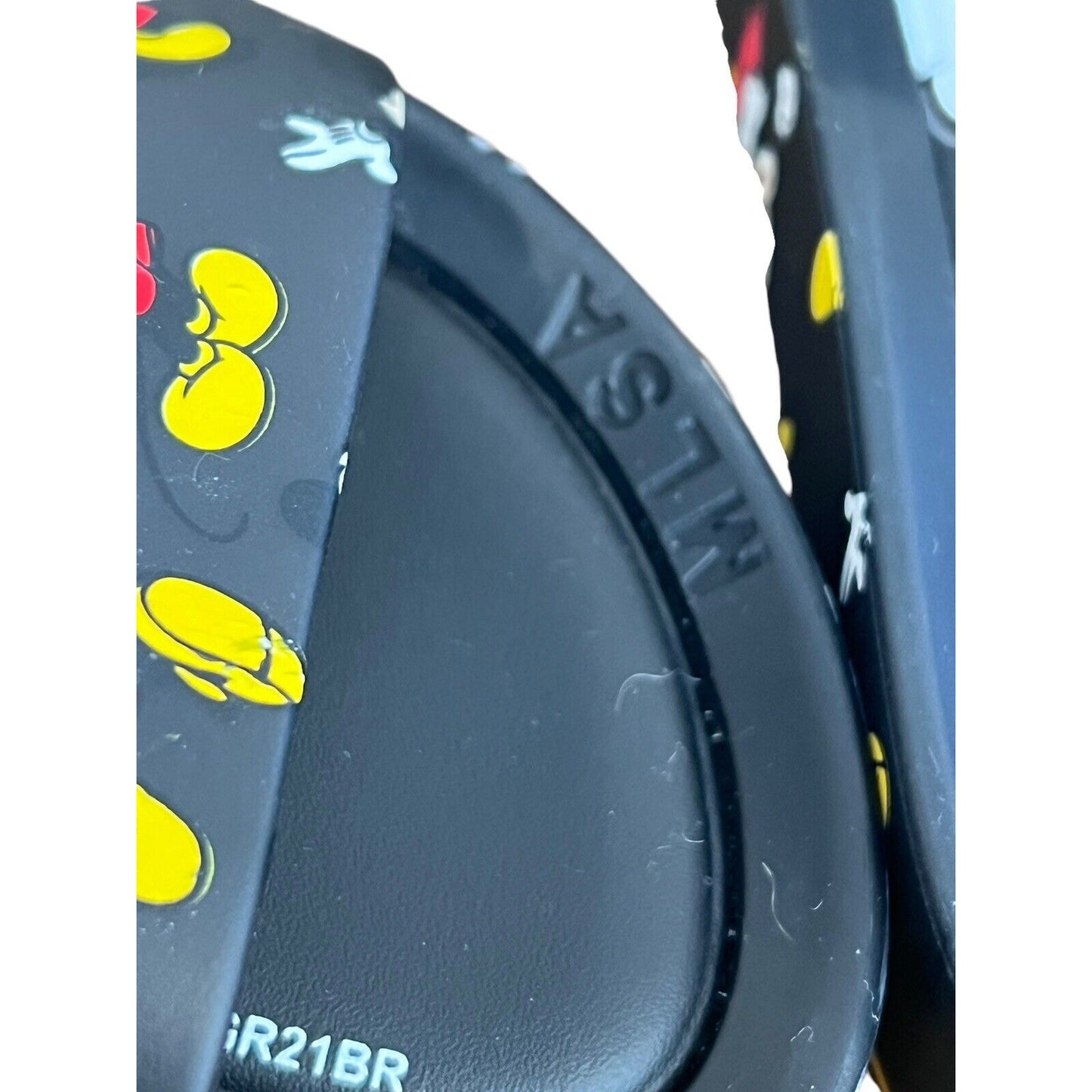 MINI MELISSA Unisex Black Slides Mickey Mouse Sandals Size 2 Youth Disney Beach