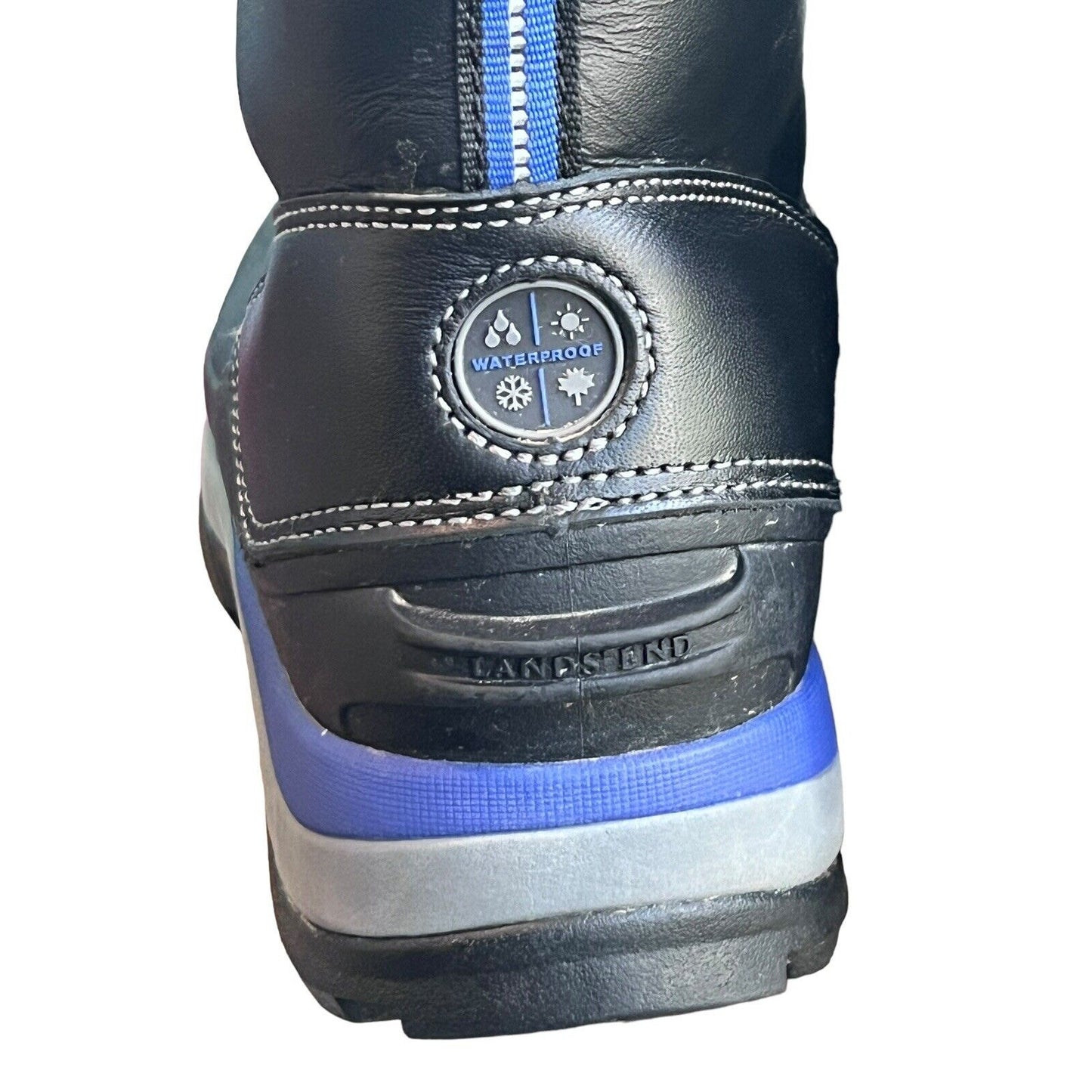 Lands End Waterproof Primaloft Boots Women 7 Boy 6 Leather Rubber Rain Snow