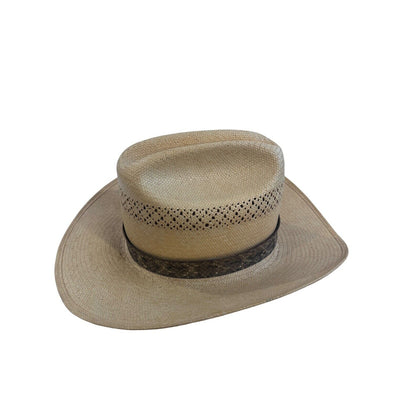 Stetson Rattlesnake Straw Cowboy Rattle Included Hat Size 6 7/8 - 55 6X