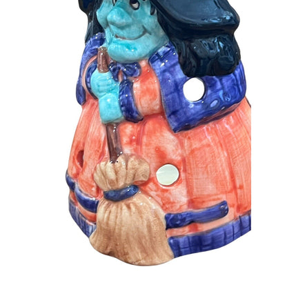 Ceramic Witch Hand Painted Tea Light Candle Holder Halloween Sharry Holiday