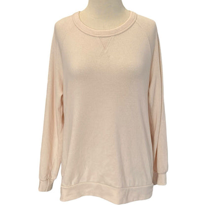 Byron Bay Women’s Blush Solid Soft Pullover Sweater Long Sleeve No Size Tag