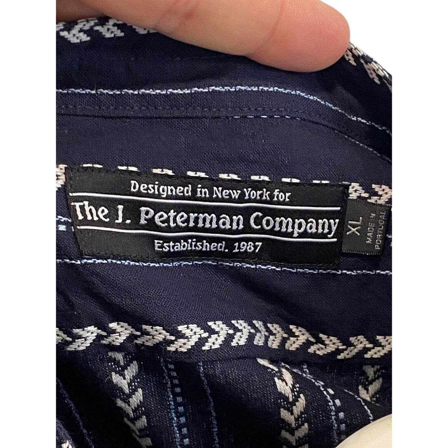 Size XL J. Peterman Tunic Top Navy Blue Great Basin Blouse