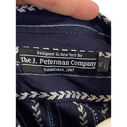 Size XL J. Peterman Tunic Top Navy Blue Great Basin Blouse