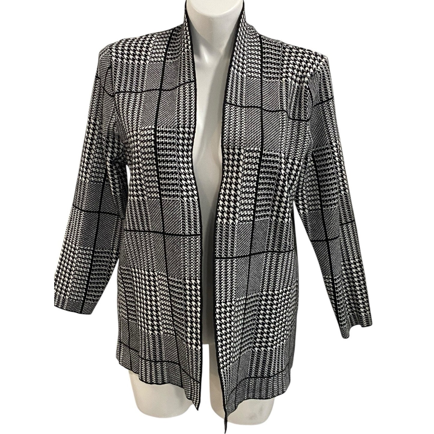 Size Petite Large Ella Emma Herringbone Cardigan Open Cardi Equestrian Classic