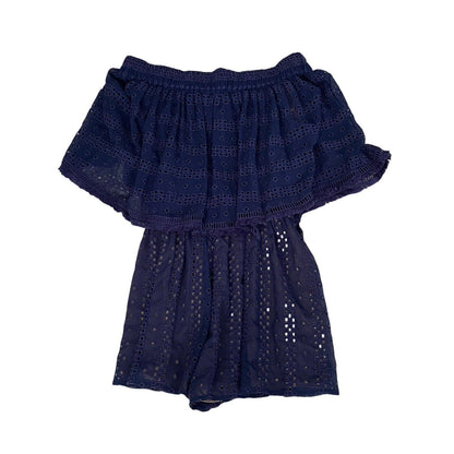 Size Small Anthropologie Ranna Gill Eyelet Off-The-Shoulder Romper Broderie