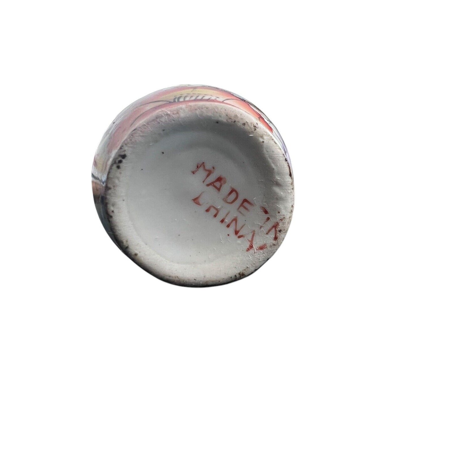 Chinese Floral Vase Gold Detail Porcelain Bud Asian 4” Vintage Hand Painted