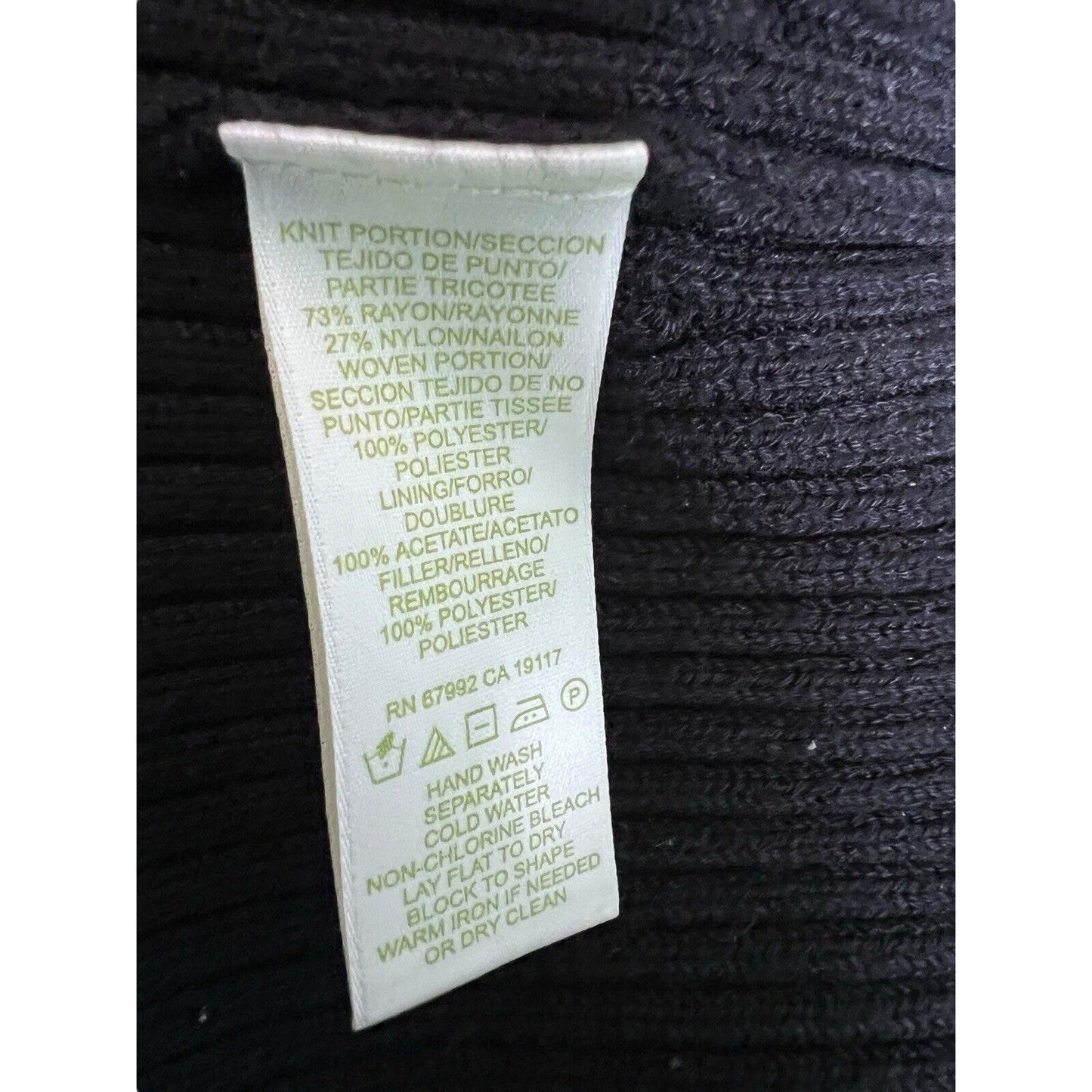 Woman’s Sigrid Olsen Black Sweater Coat Size 2X Plus Size Soft Curvy