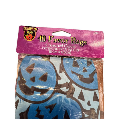 Pumpkin Halloween Candy Trick Or Treat Bags Two Sets Of 40ct NOS Multicolor