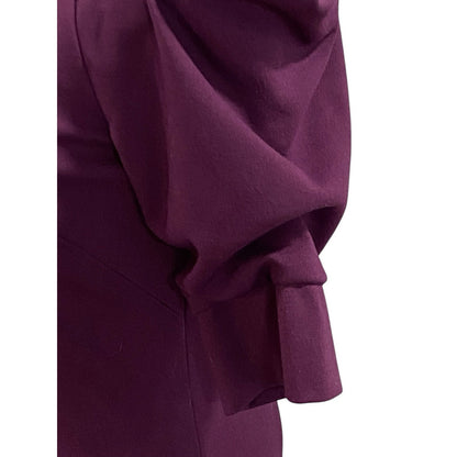 Jessica Simpson Purple Elbow Sleeve Pleated Rouched Sheath Dress Size 12
