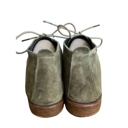 10 Vintage Shoe Company Boots Womens Chukka Ankle Shoes Olive Green Suede USA