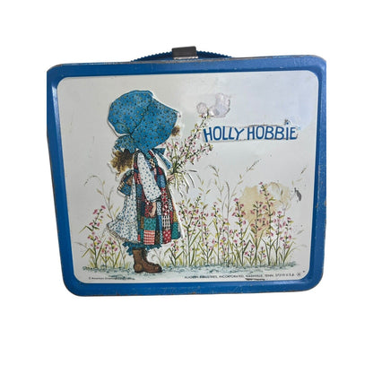 Vintage HOLLY HOBBIE Lunchbox With Thermos Lid Handle Worn Images